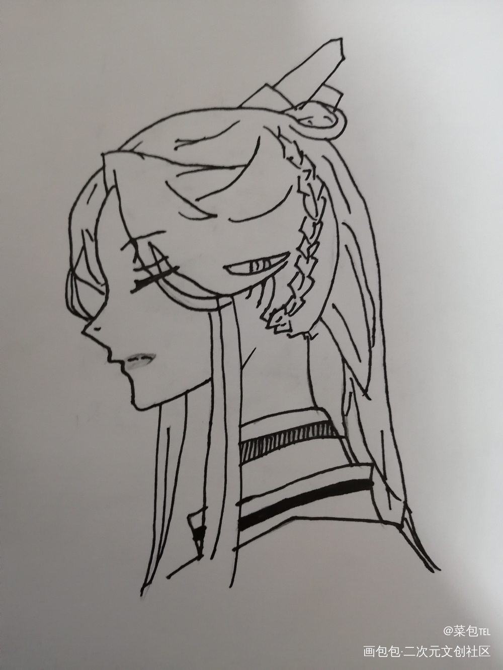 手绘_二哈和他的白猫师尊天官赐福绘画作品