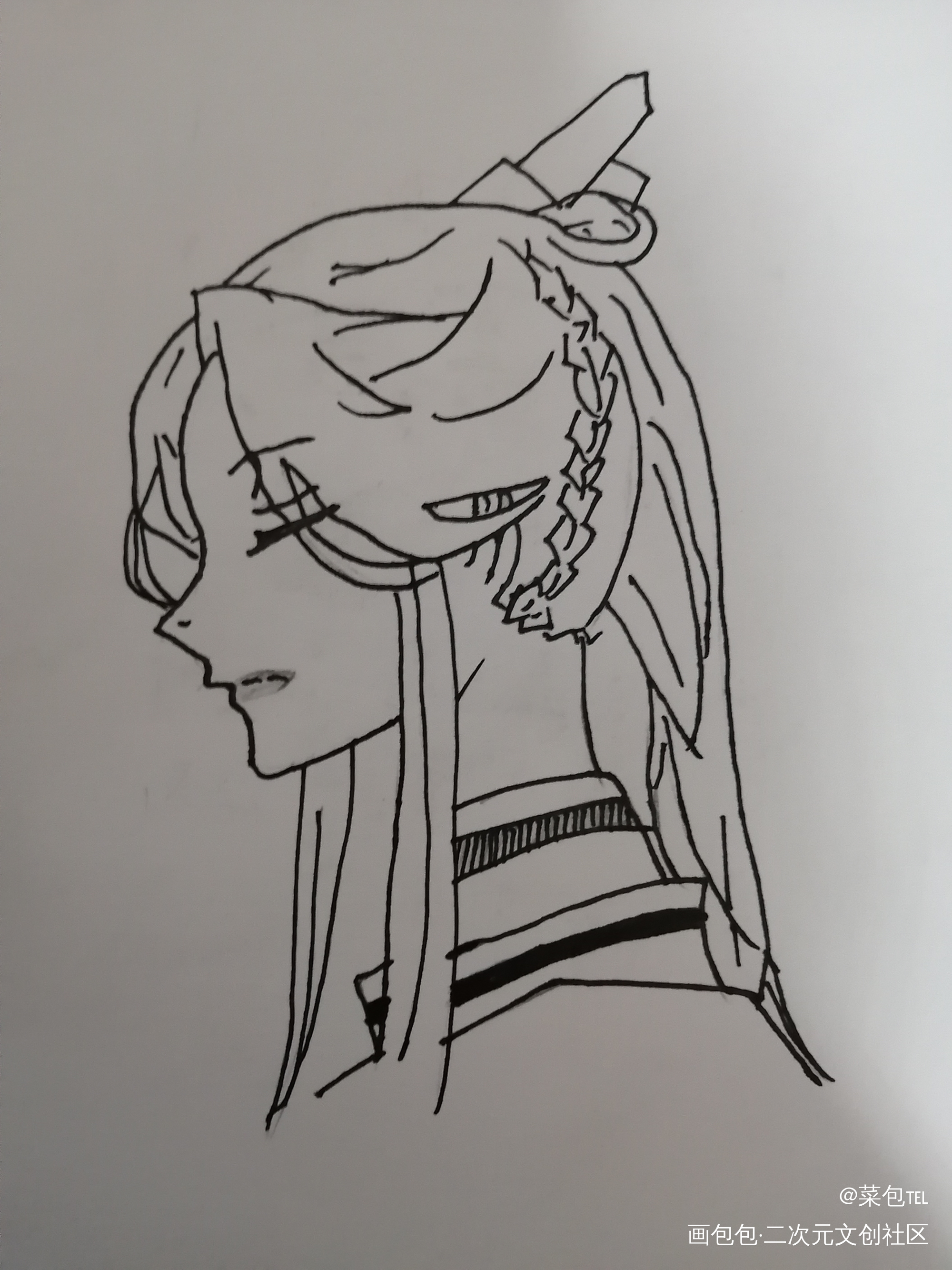 手绘_二哈和他的白猫师尊天官赐福绘画作品