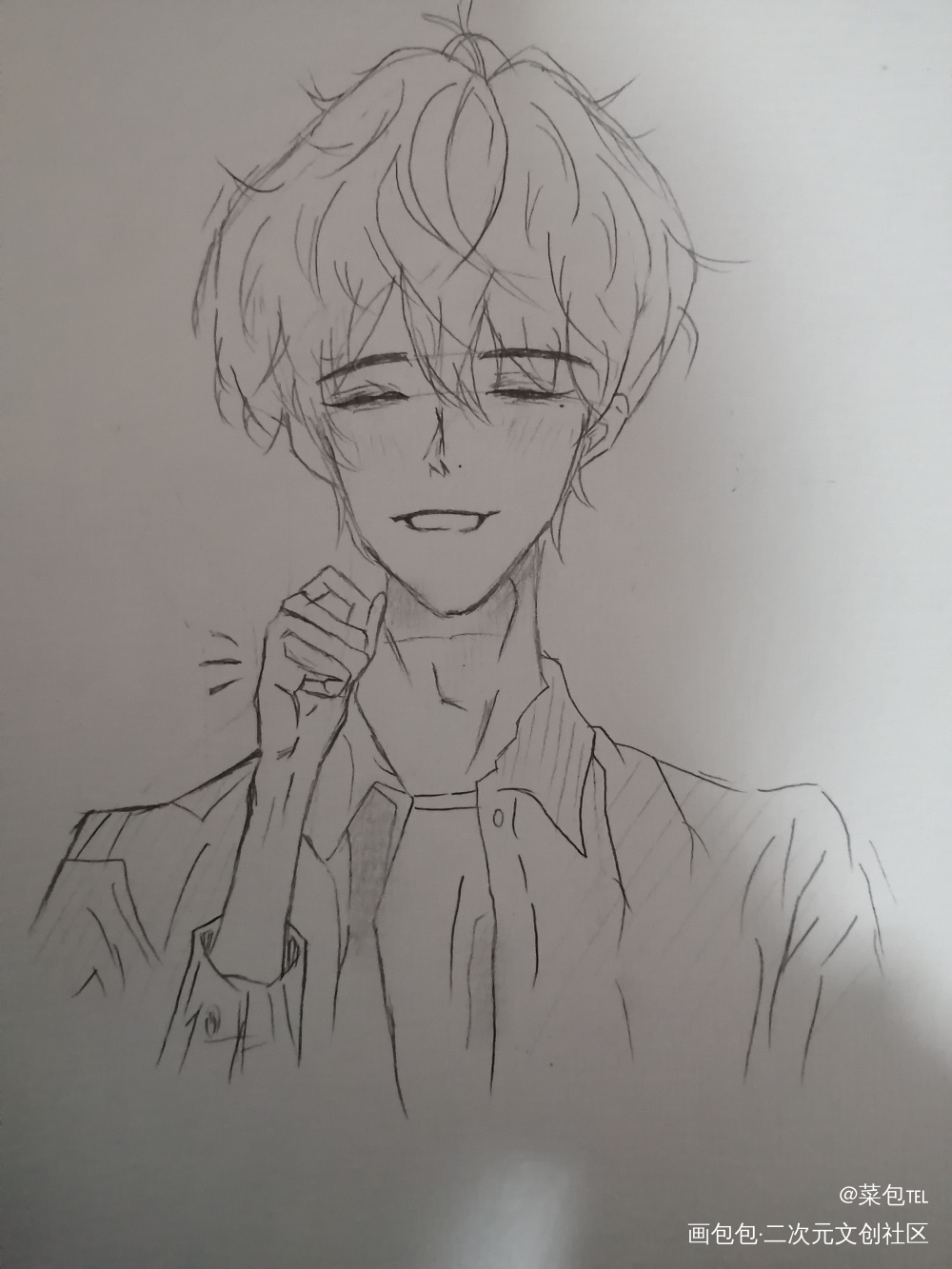 手绘_二哈和他的白猫师尊天官赐福绘画作品