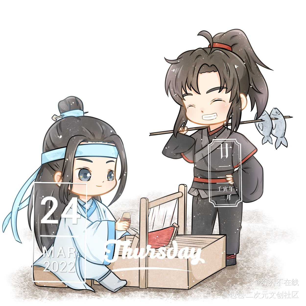 忘羡_魔道祖师忘羡Q版绘画作品
