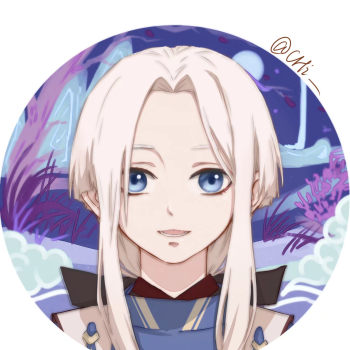 一小晴明_绘画阴阳师日系板绘平涂安倍晴明头像绘画作品