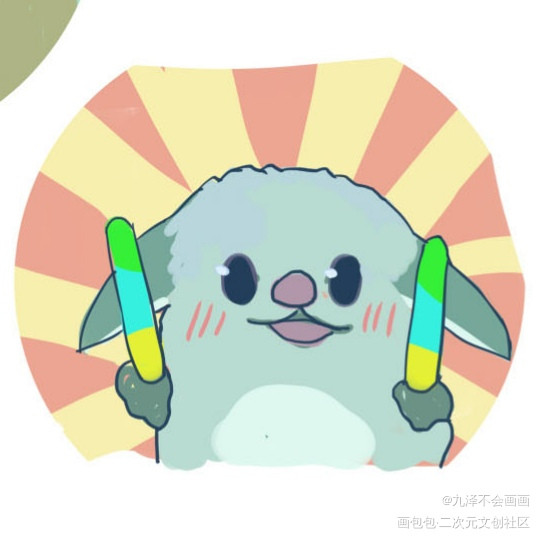 无奖竞猜_平涂日系Q版头像摸鱼原创绘画作品