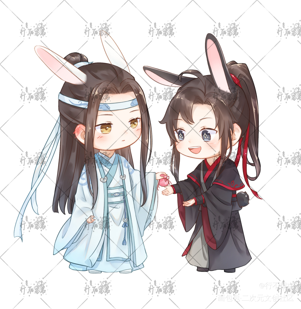 兔兔忘羡_魔道祖师忘羡蓝忘机魏无羡绘画作品