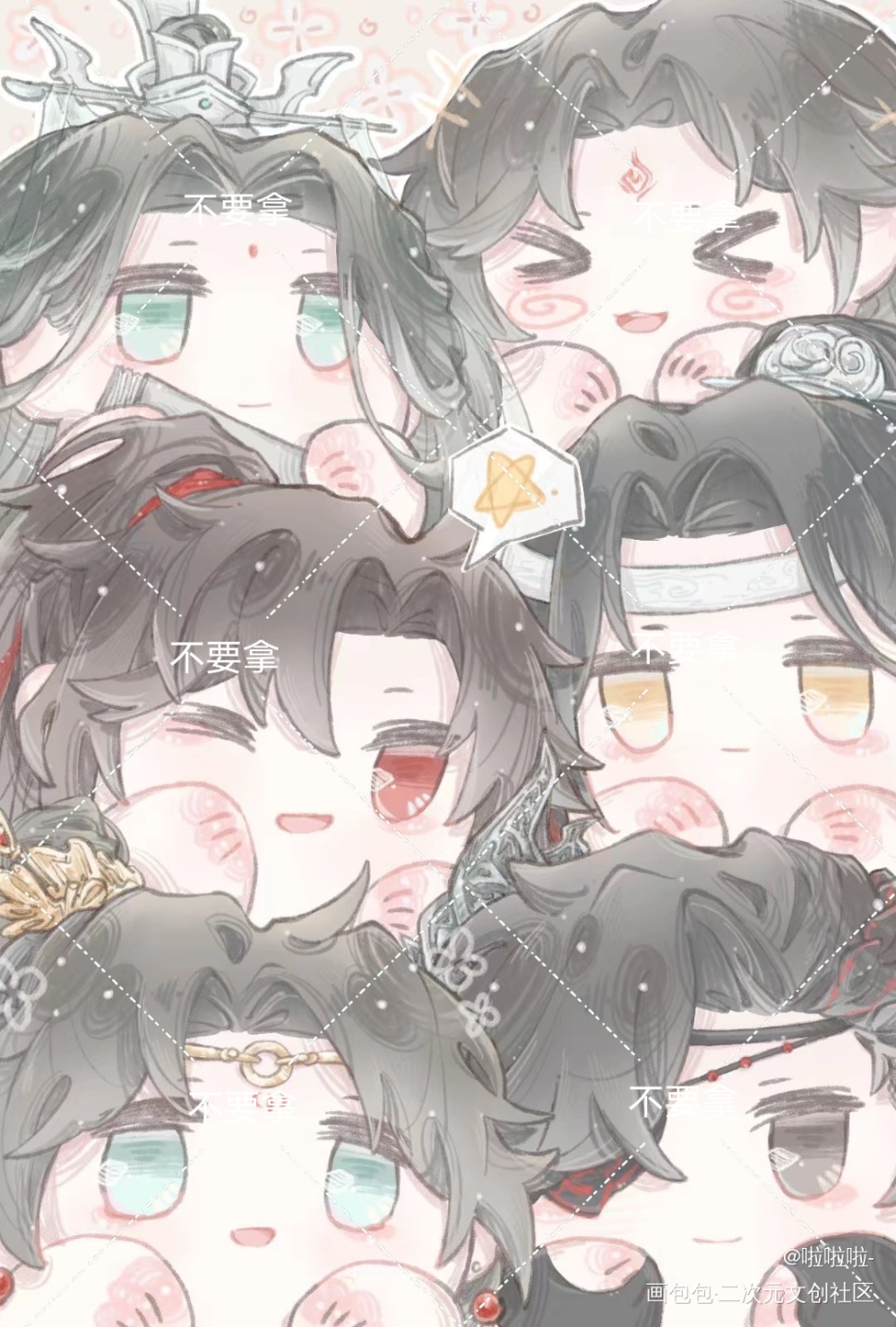 还是约稿_人渣反派自救系统天官赐福魔道祖师冰秋花怜忘羡绘画作品