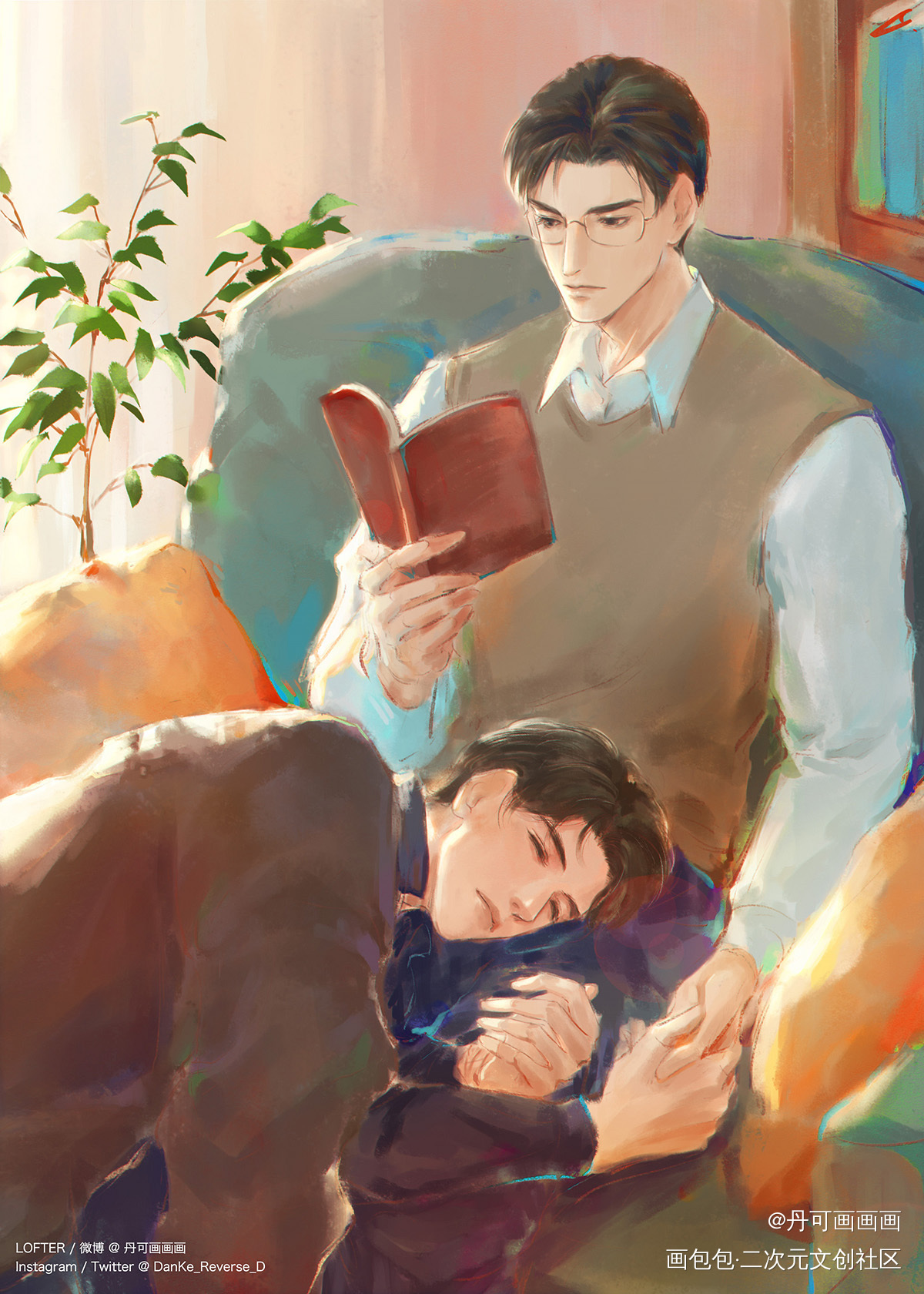 浅画个岁月静好_病案本谢清呈贺予绘画作品