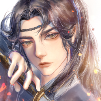 萧驰野_将进酒萧策安策舟萧驰野古风厚涂水彩头像板绘绘画绘画作品