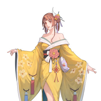 和服设计_立绘厚涂平涂日系绘画原创绘画作品