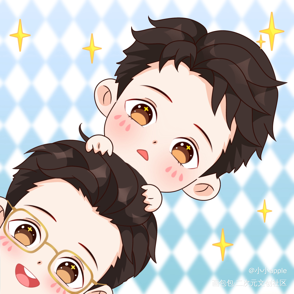 原顾歪头杀_针锋对决188男团原顾顾青裴原炀绘画作品