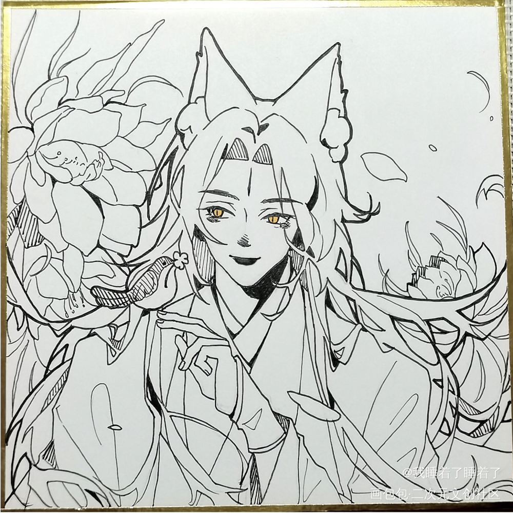 狐狸和笨鸟_光与夜之恋齐司礼手绘同人绘画作品