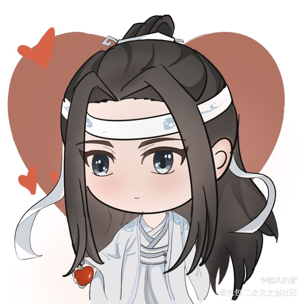 吃个果子嘛_魔道祖师蓝忘机Q版绘画作品