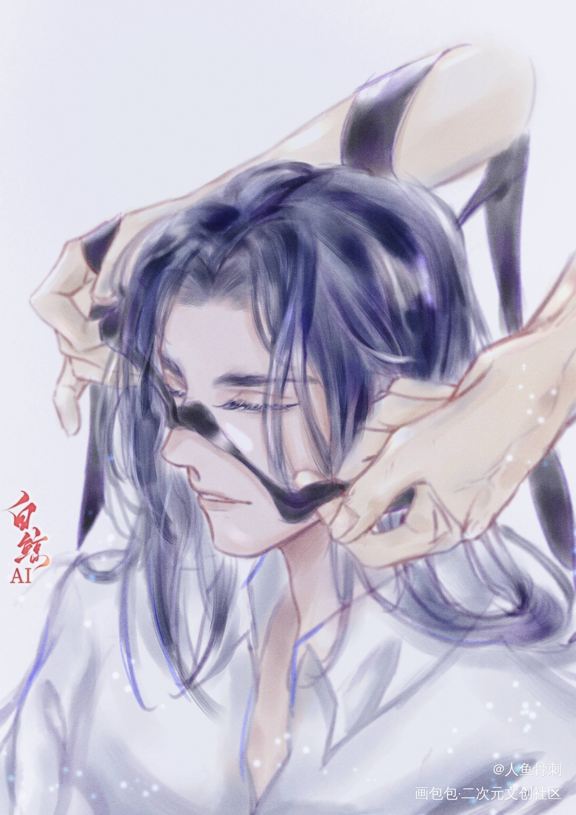 默读_默读费渡手绘古风水彩头像插画同人约稿板绘绘画作品