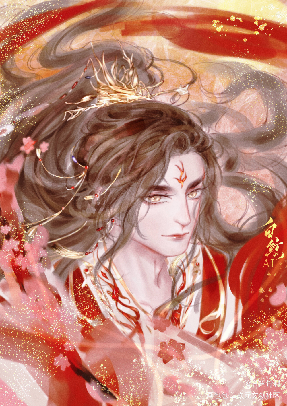 天官赐福_天官赐福花怜谢怜古风厚涂头像插画同人约稿板绘绘画作品