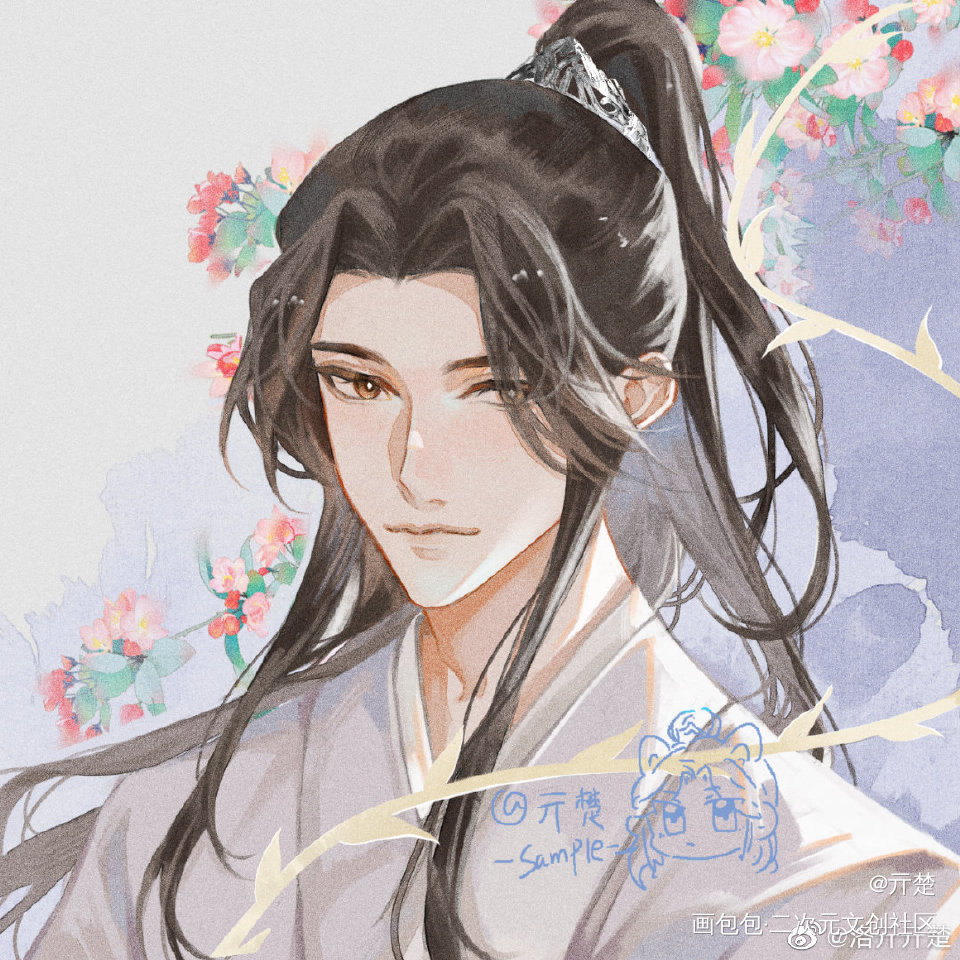 晚宁www_二哈和他的白猫师尊燃晚古风绘画作品