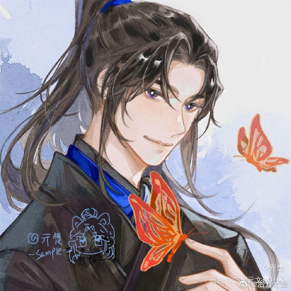 墨燃_二哈和他的白猫师尊燃晚古风绘画作品