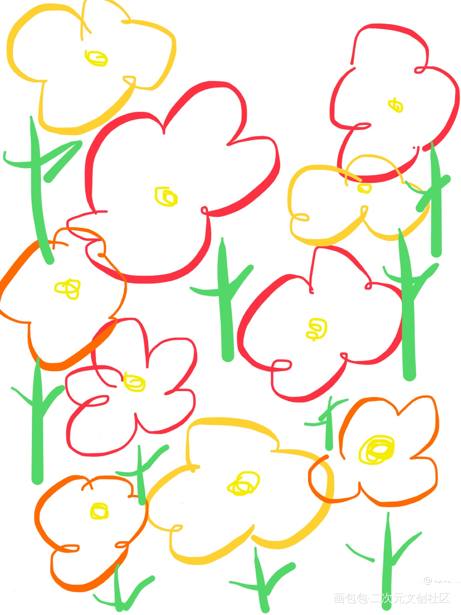 勉强打个卡吧_手绘绘画作品