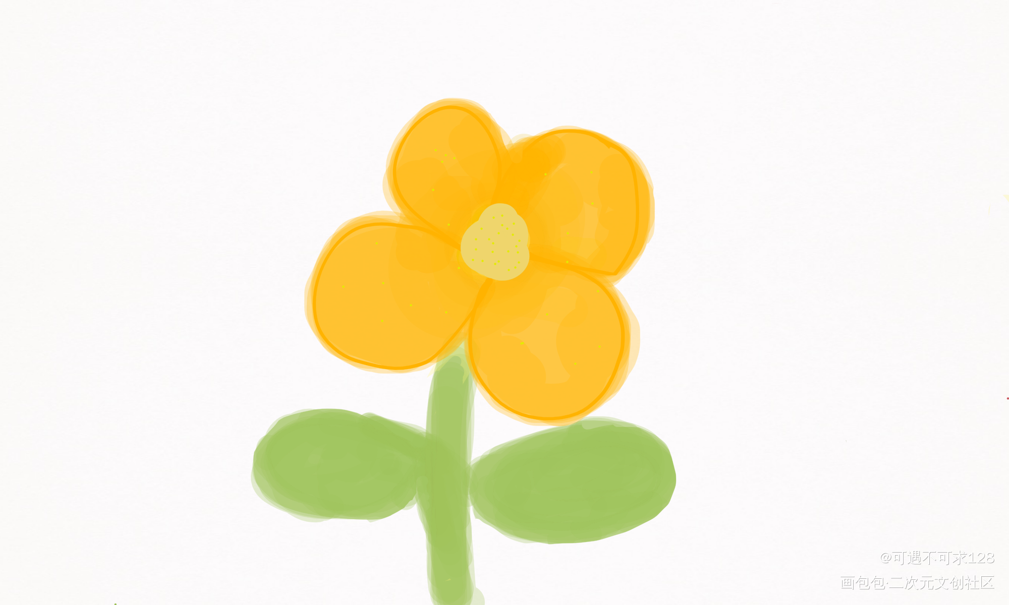 花_手绘平涂绘画作品