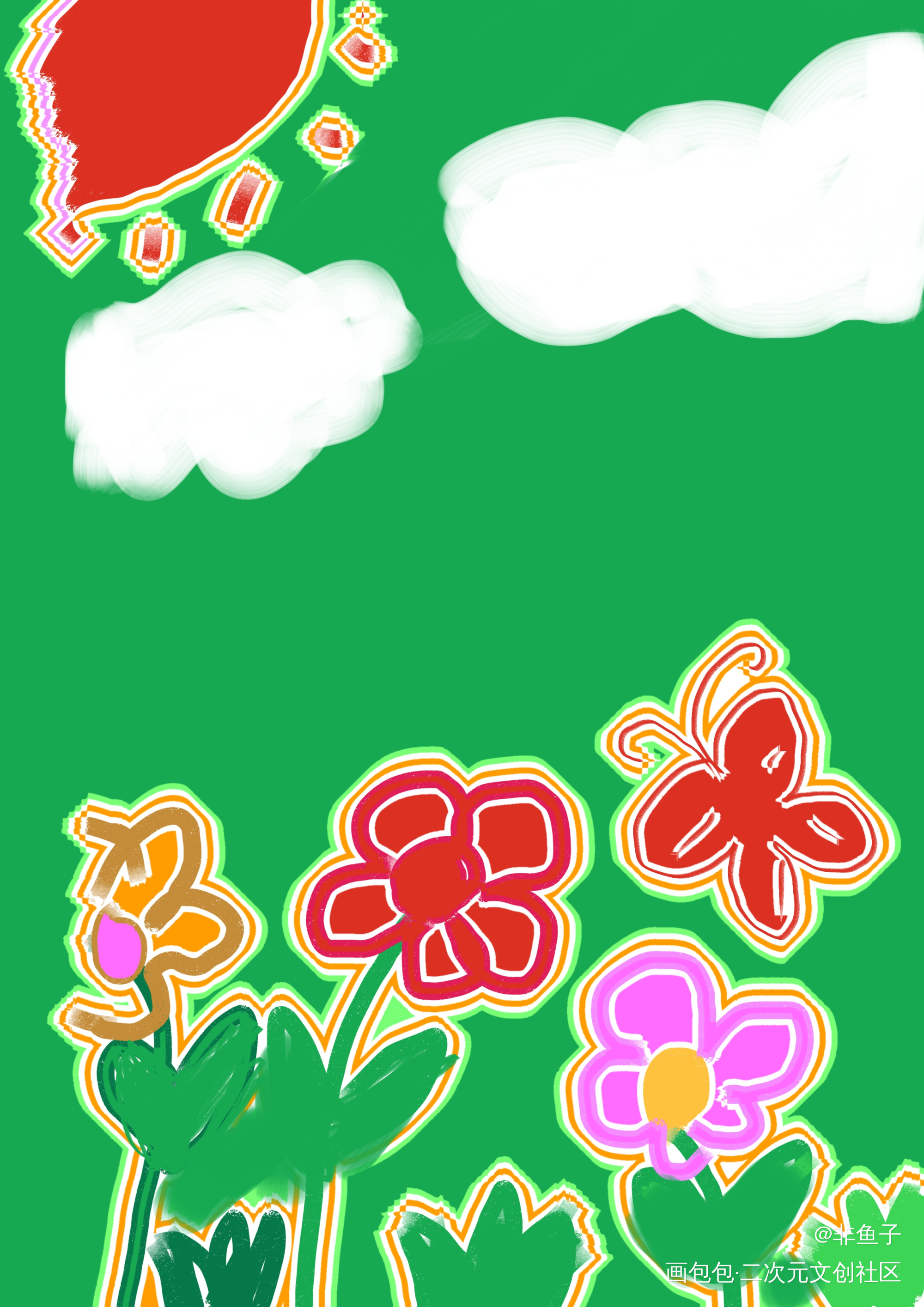 春意盎然_板写绘画作品