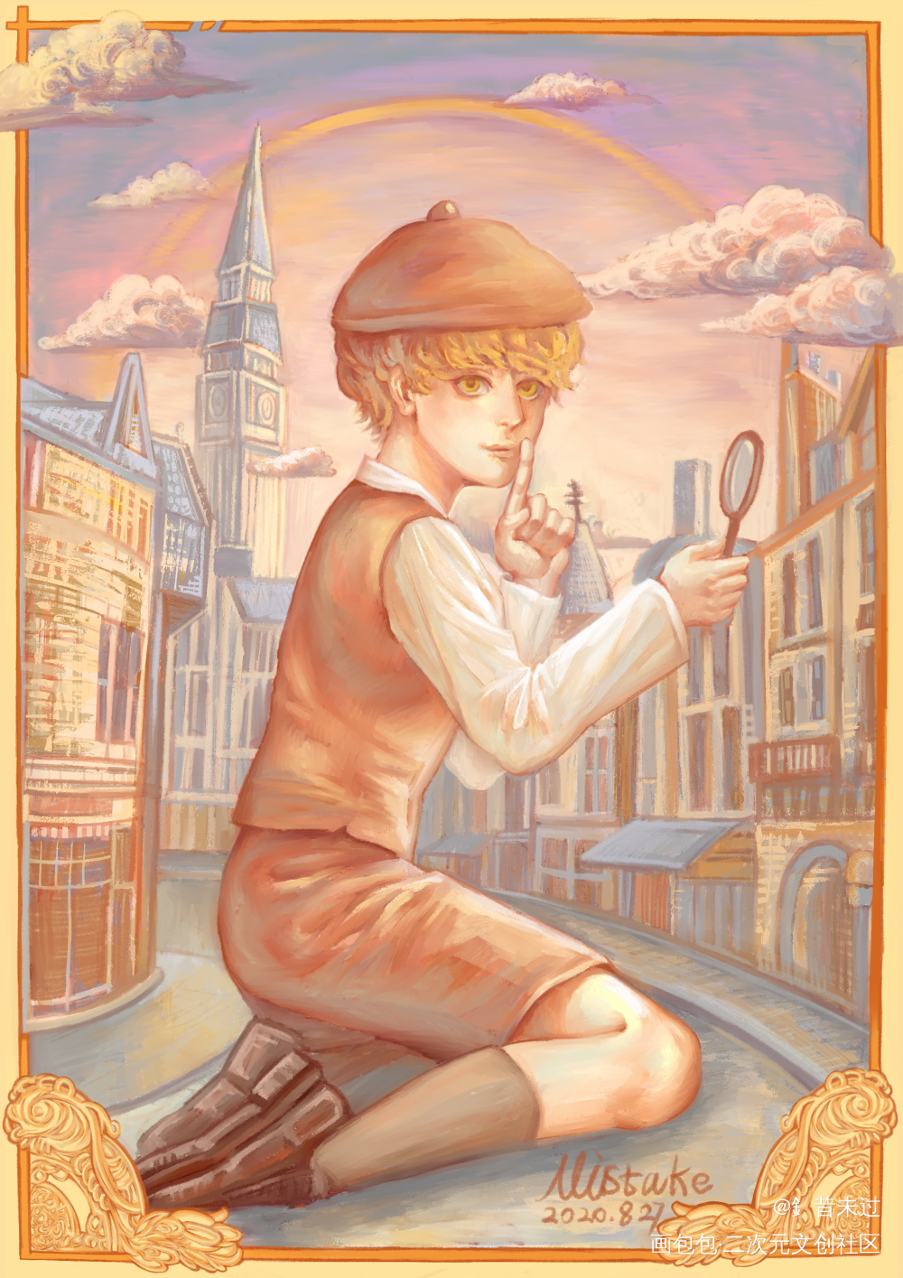 小人国的巨人侦探(？)_厚涂原创oc绘画作品