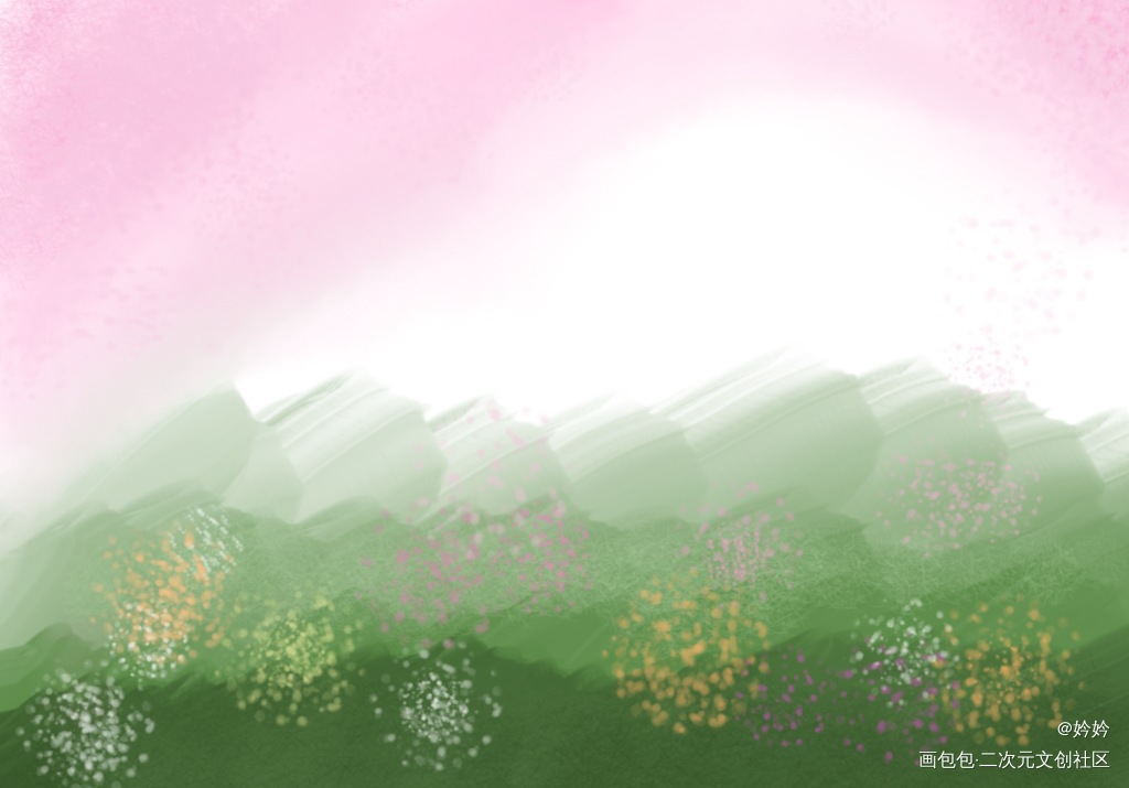 繁花盛开的日子我想见你_平涂绘画作品