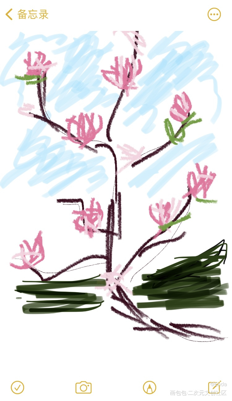 春日里的小花花_手绘绘画作品