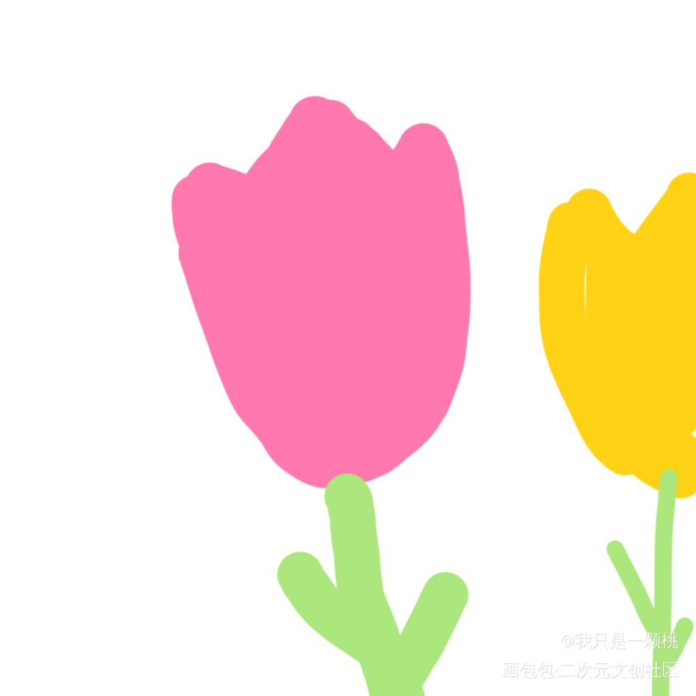 春天里的两朵fa_手绘绘画作品