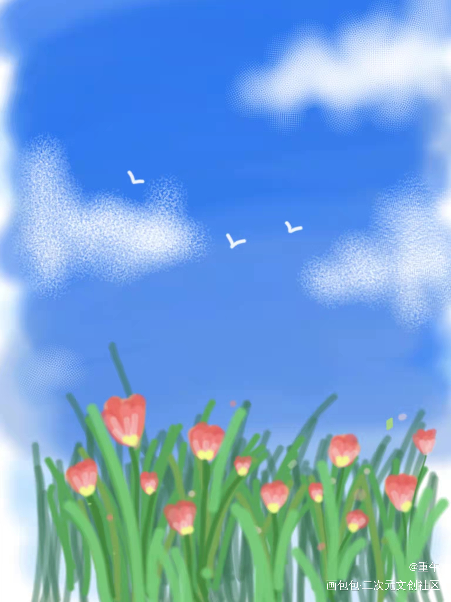 春天！_手绘绘画作品