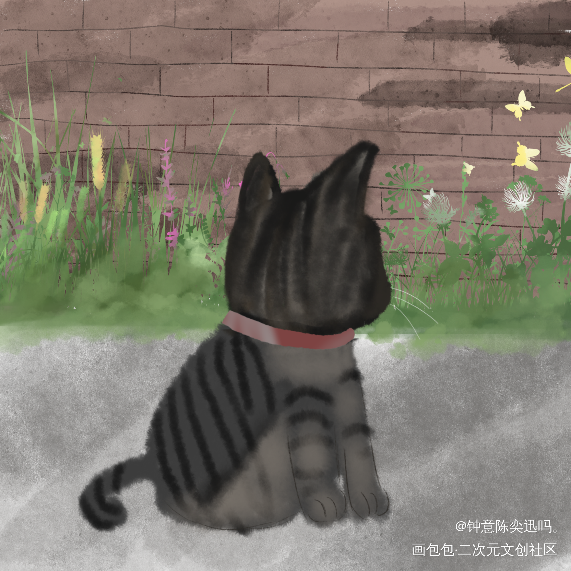 猫咪妈咪_手绘绘画作品