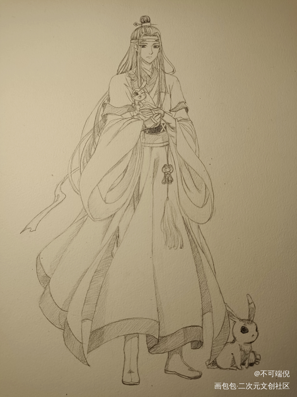 少年叽羡官图_魔道祖师忘羡手绘临摹绘画作品