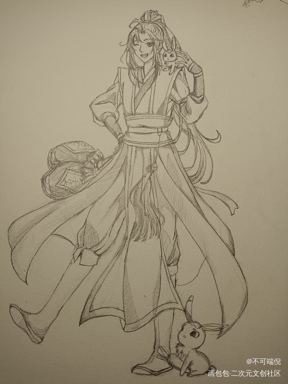 少年叽羡官图_魔道祖师忘羡手绘临摹绘画作品