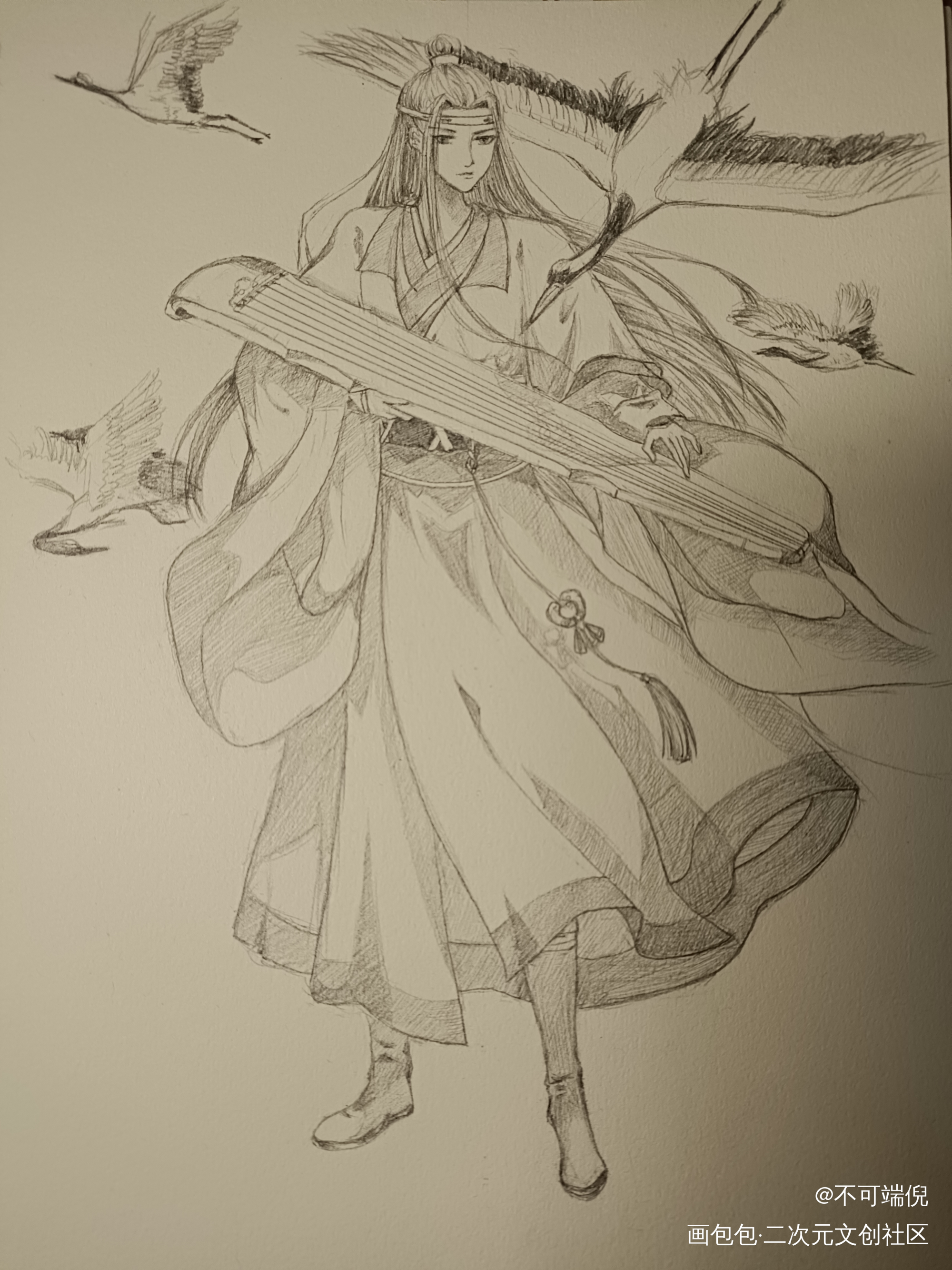 青年叽羡官图_魔道祖师忘羡手绘临摹绘画作品