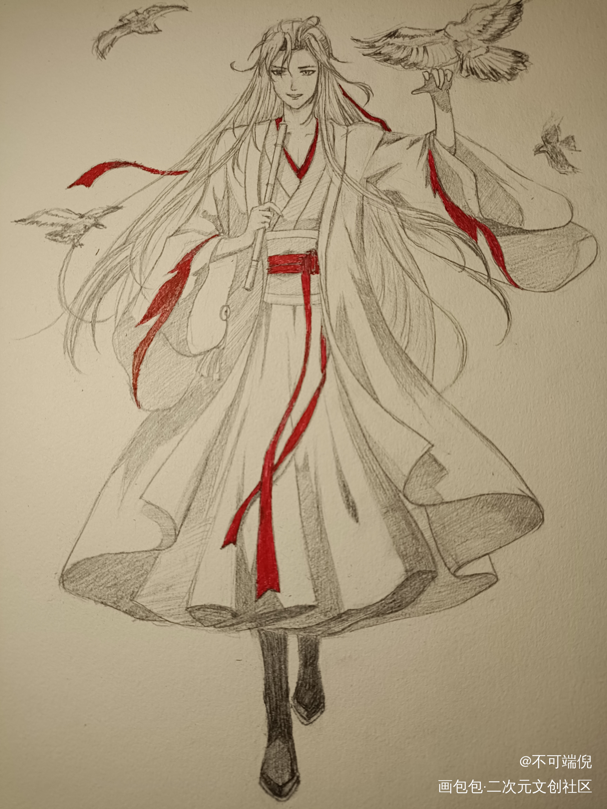 青年叽羡官图_魔道祖师忘羡手绘临摹绘画作品