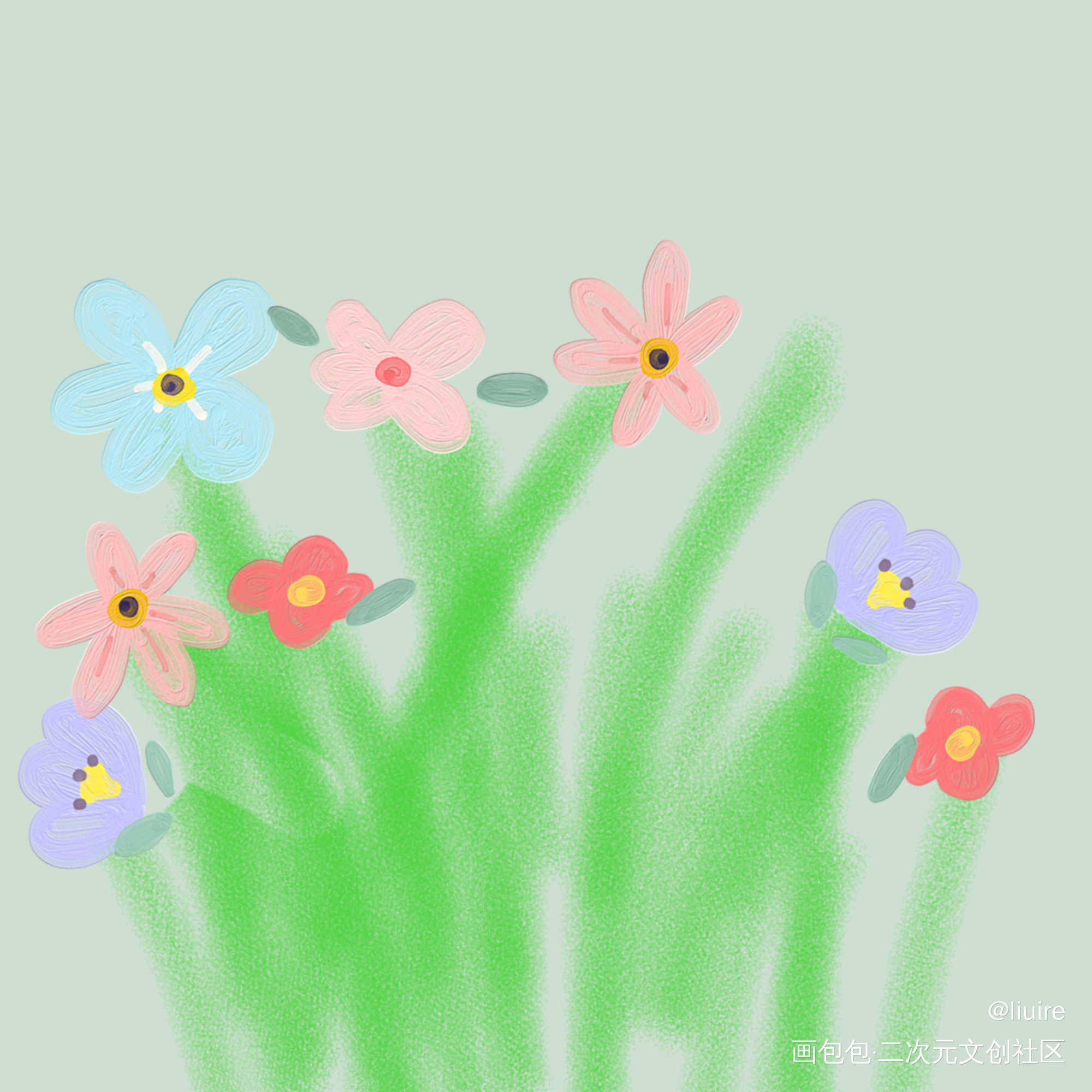 春天_手绘绘画作品
