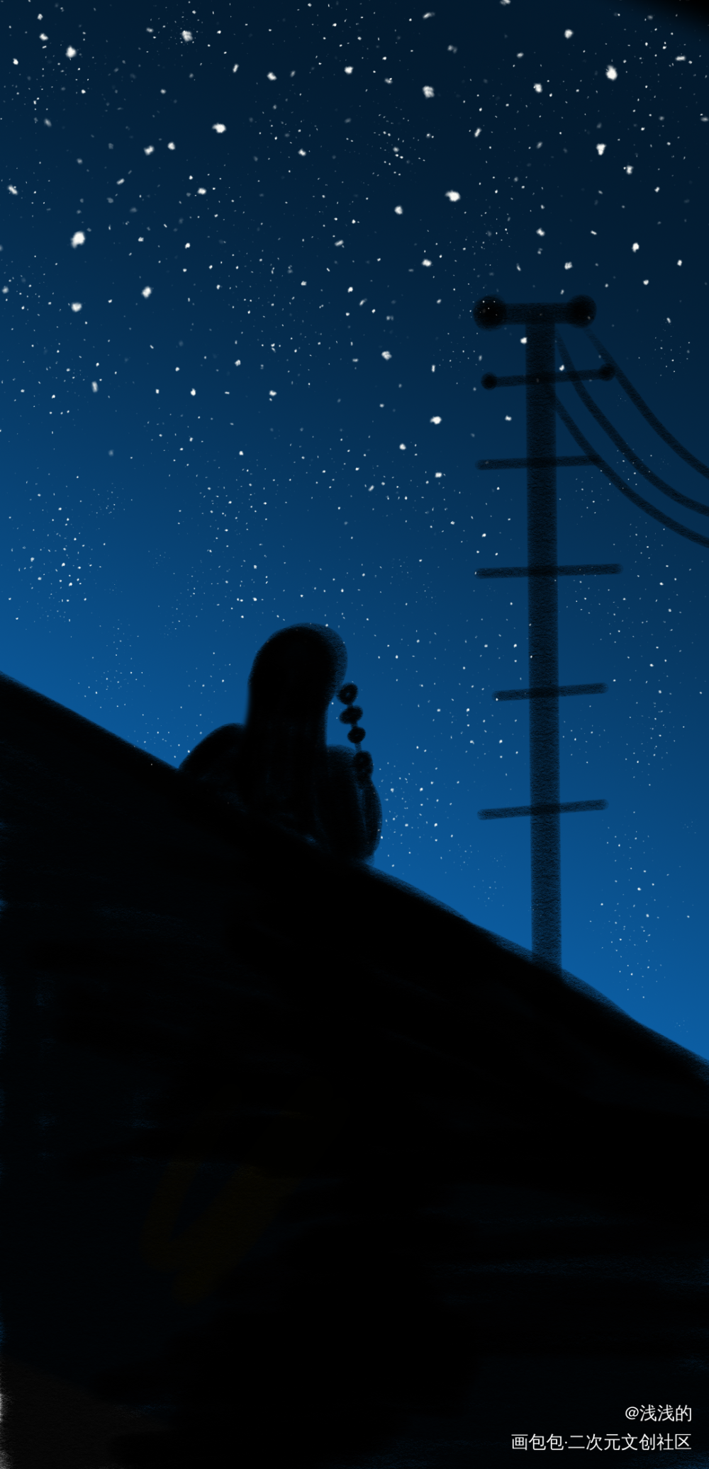 星空_手绘绘画作品