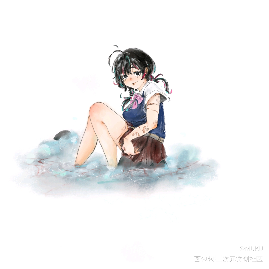 oc_手绘平涂摸鱼oc绘画作品