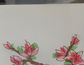 桃花开啦！！_绘画作品