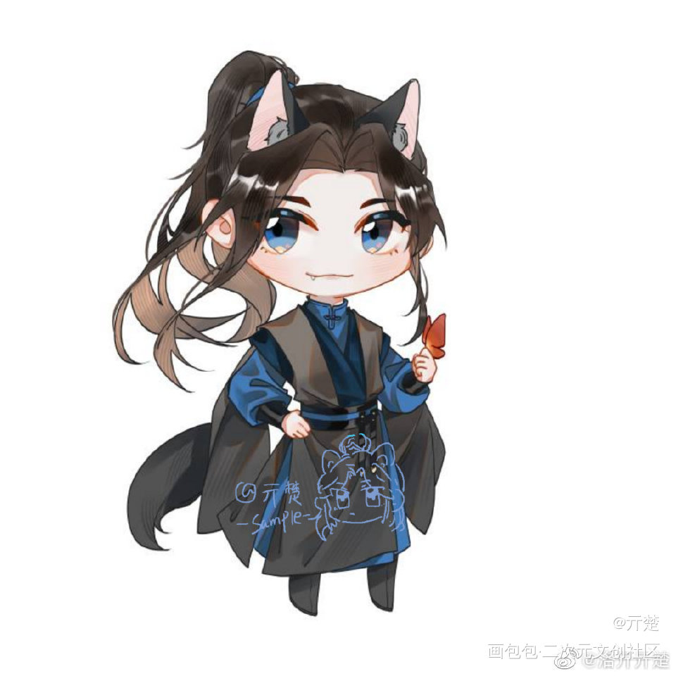 墨燃Q版_二哈和他的白猫师尊燃晚古风Q版绘画作品