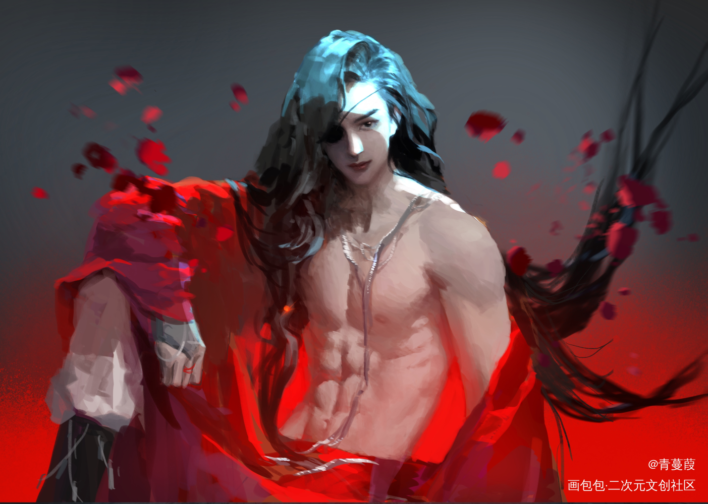 一个花城主_天官赐福花城厚涂绘画作品