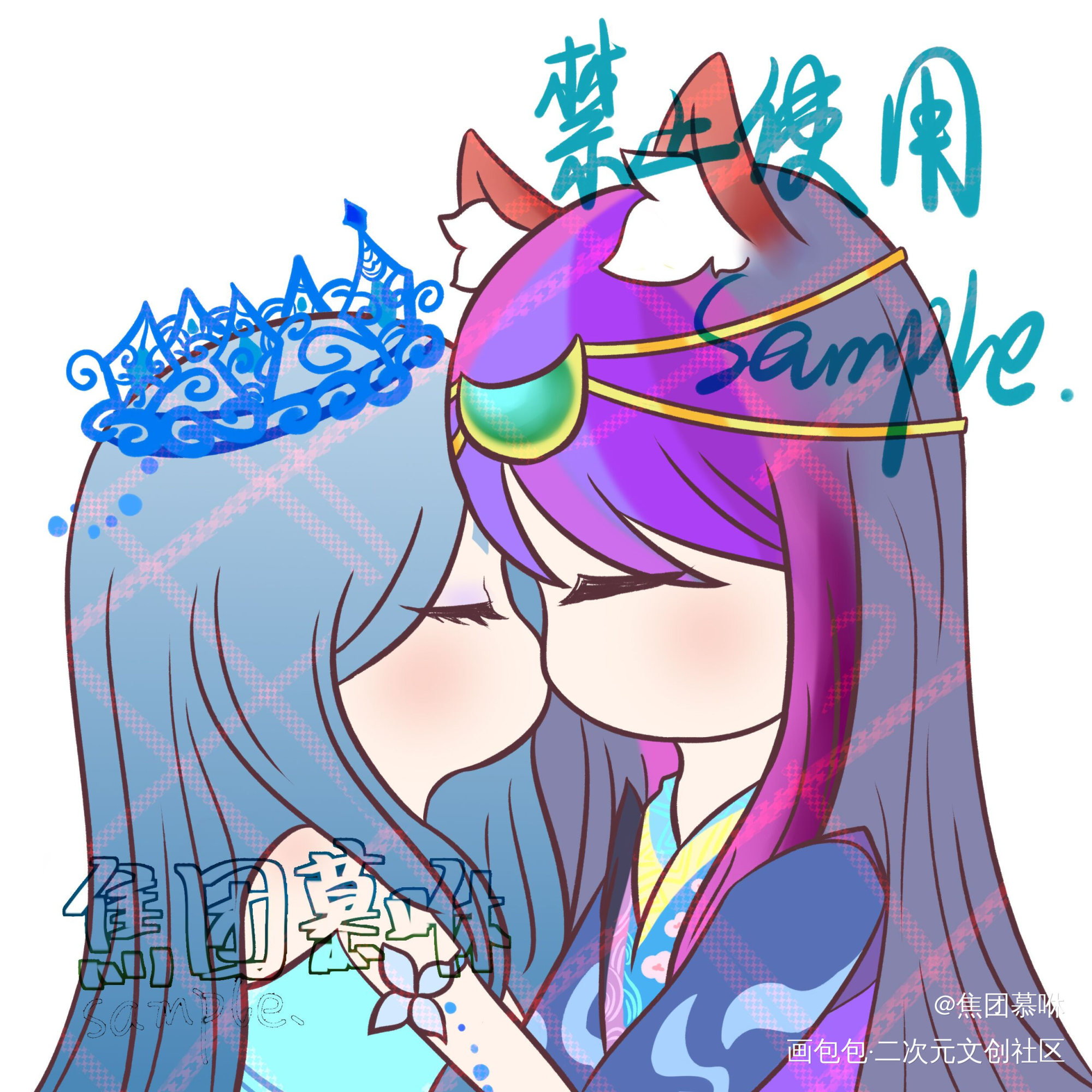 稿稿_Q版指绘摸鱼约稿绘画绘画作品