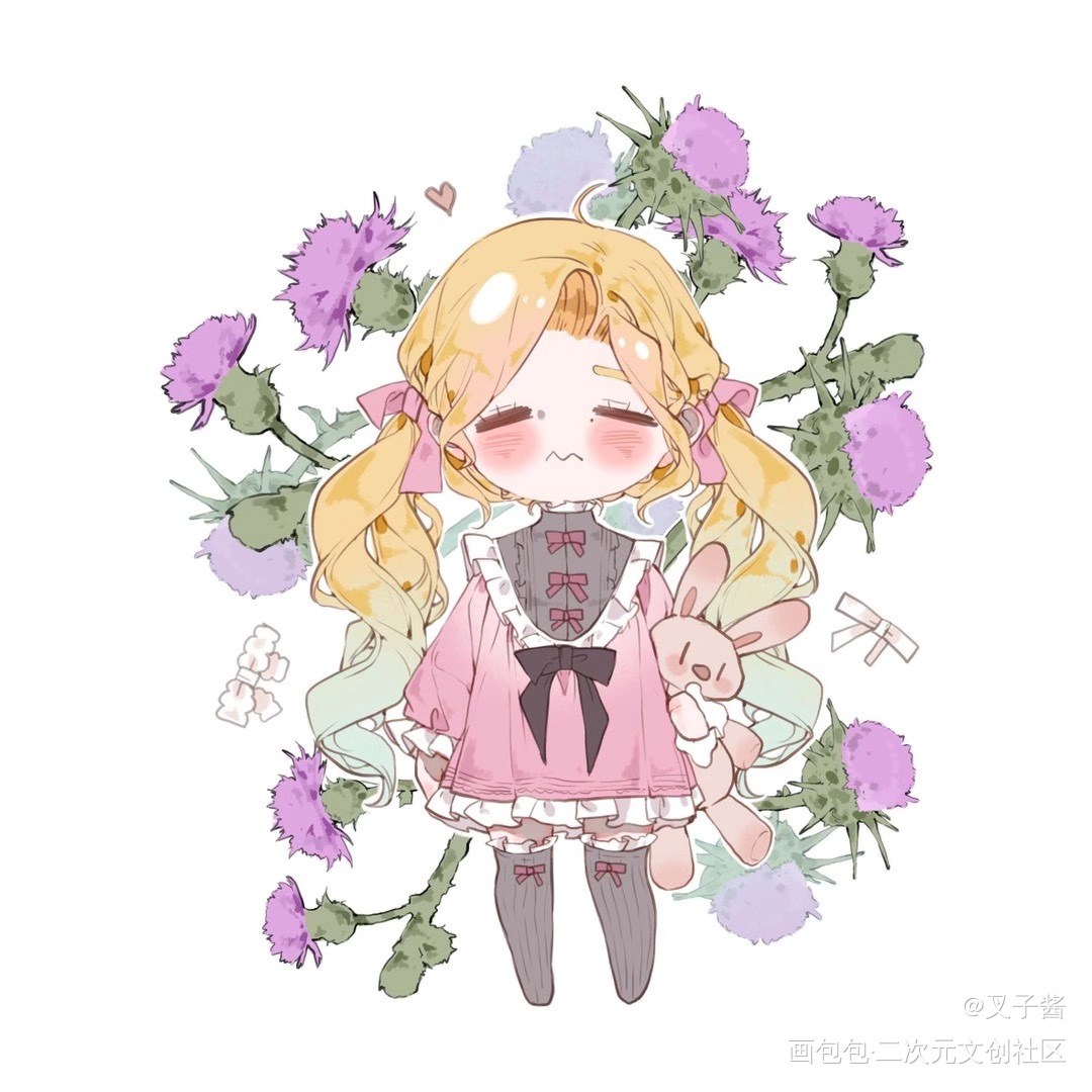 依旧是以前为自己漫画画的同人~_立绘平涂日系Q版绘画作品