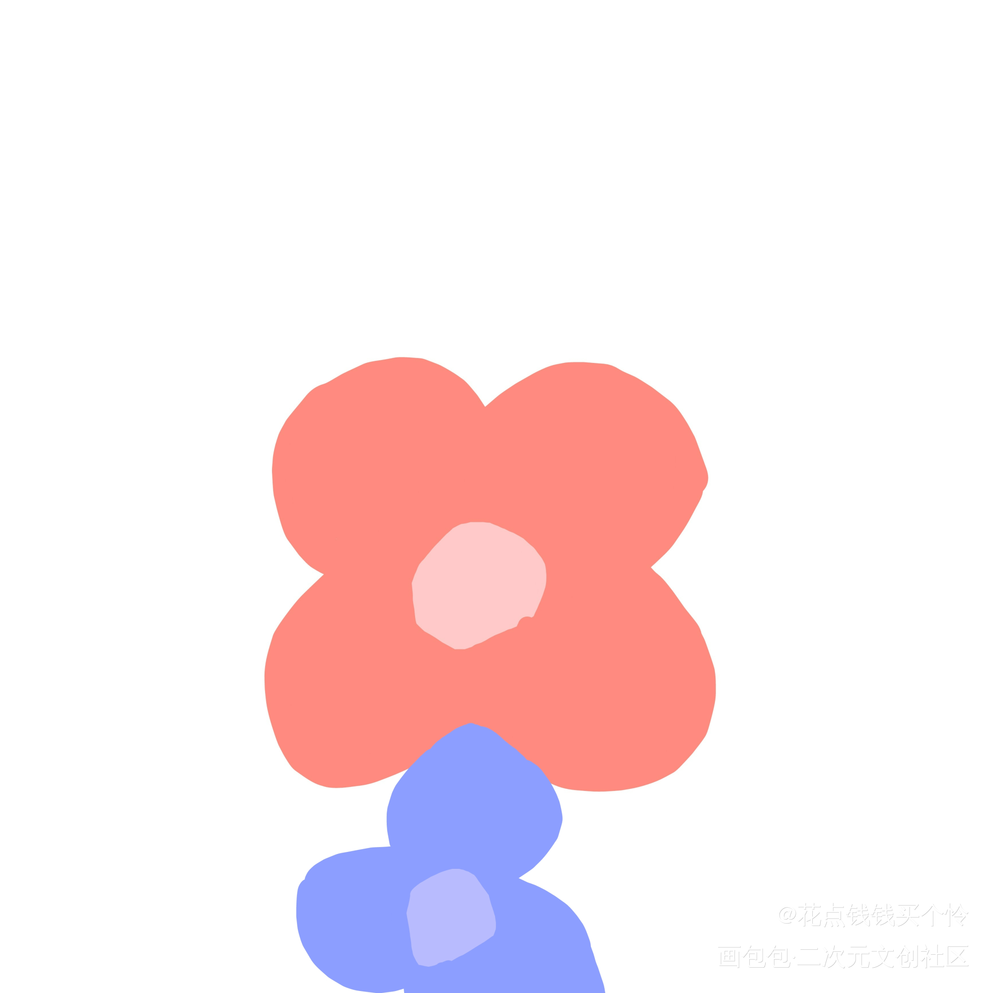 两朵发发_平涂绘画作品