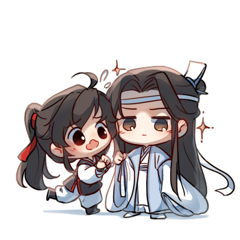 抹额捆手_魔道祖师忘羡q版绘画作品