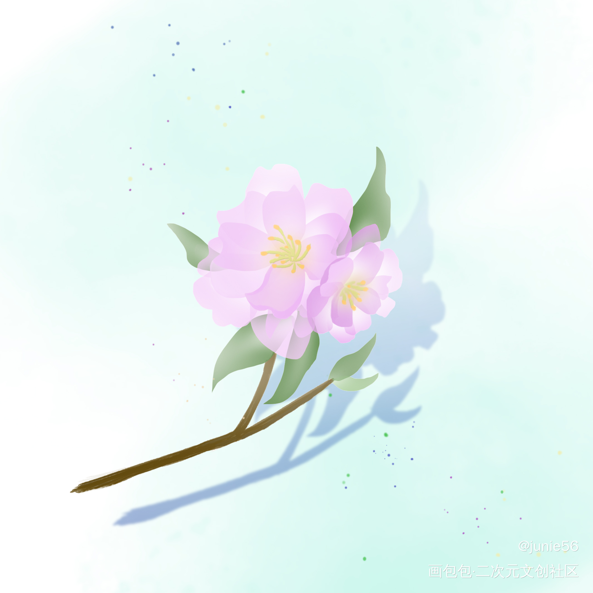 春暖海棠发发开_板写绘画作品