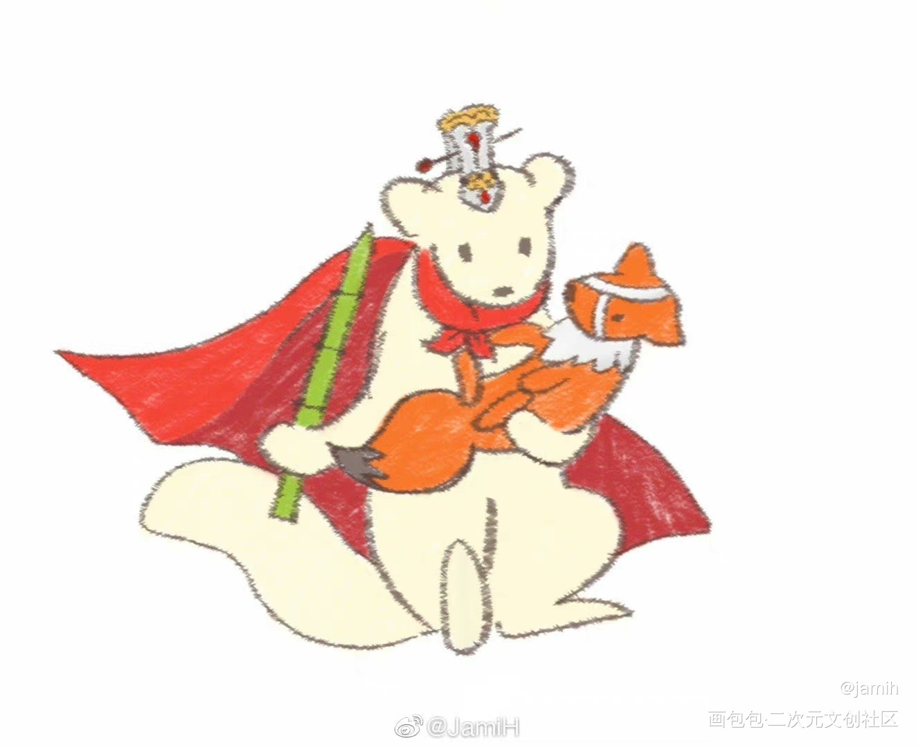 惊鸿一瞥_天官赐福花怜平涂绘画作品