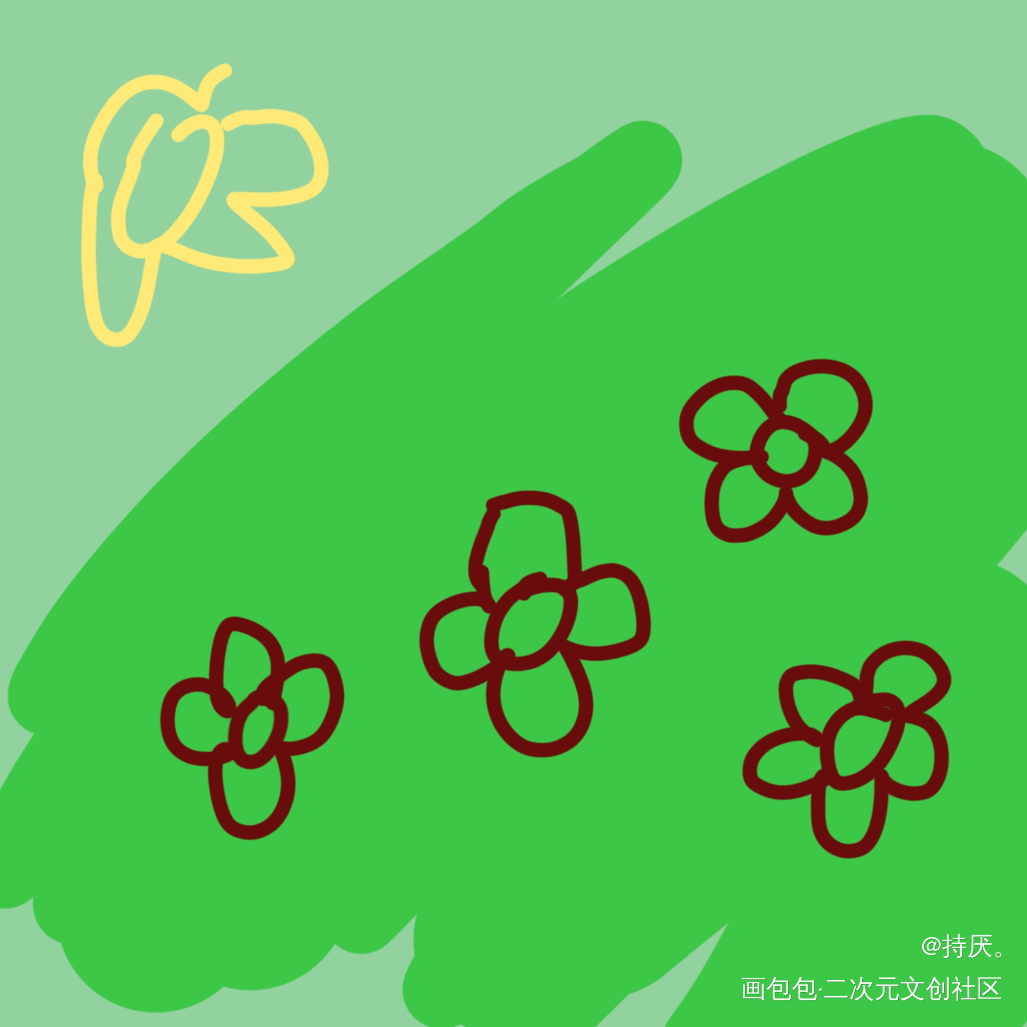 春_平涂绘画作品