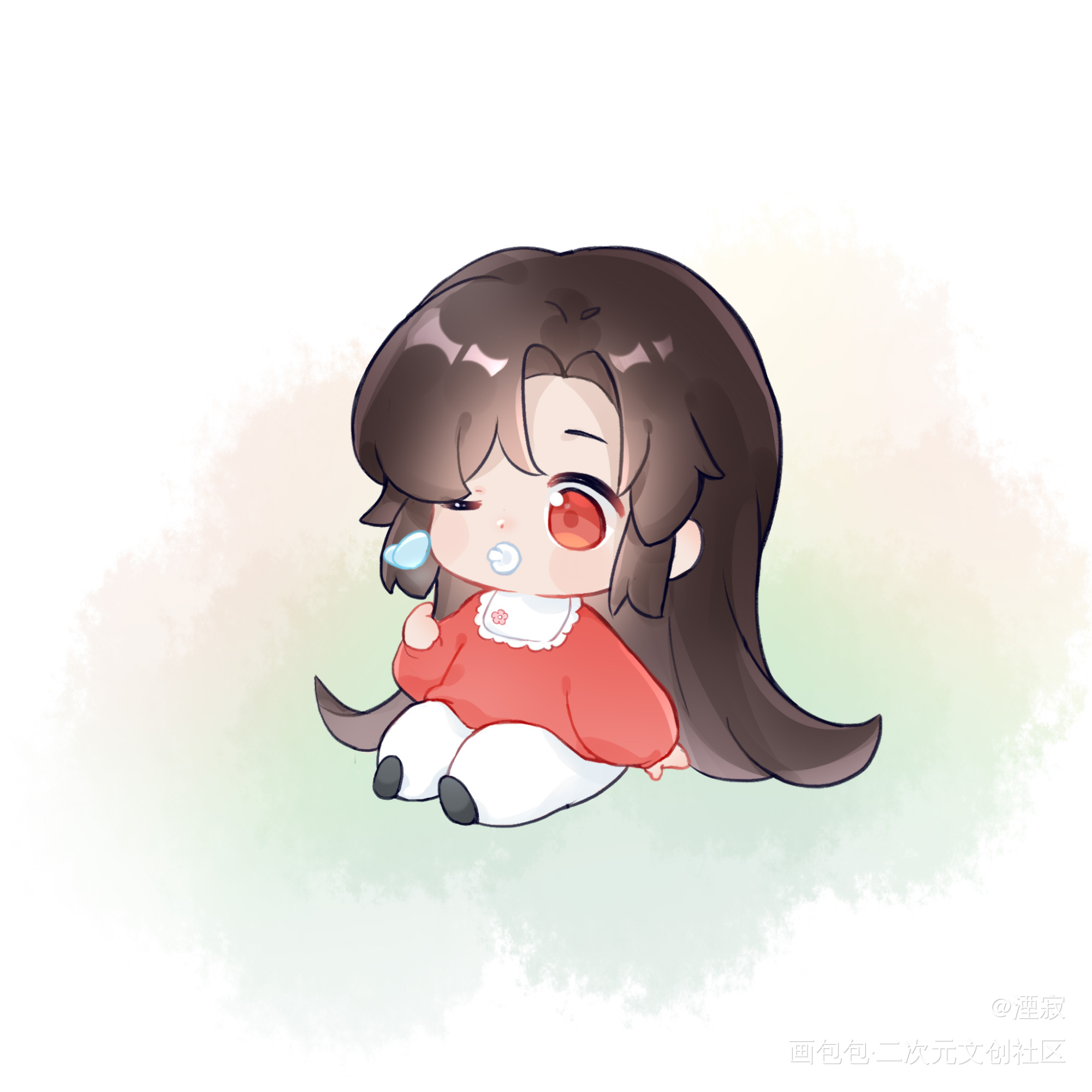 奶花和小蝴蝶_天官赐福花城Q版绘画作品