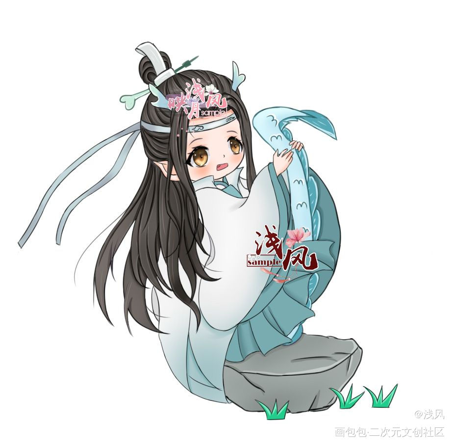 春草生_魔道祖师忘羡Q版绘画作品