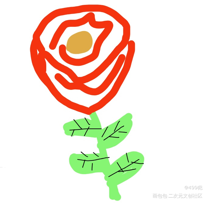 小玫瑰_手绘绘画作品