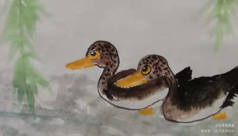 鸭先知_手绘古风绘画作品