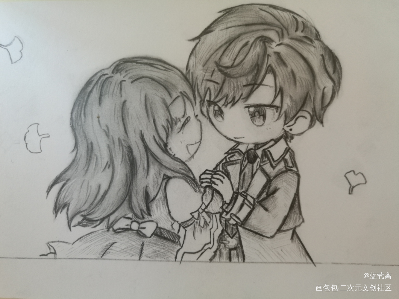 找画师..._恋与制作人黑白Q版绘画作品