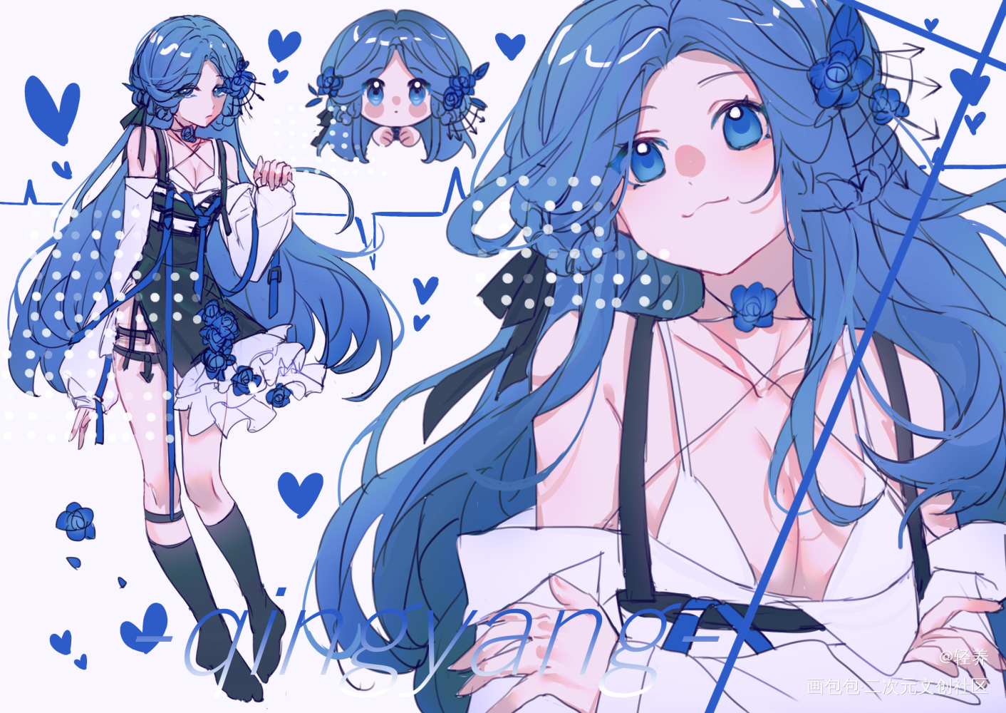 我的oc_平涂日系人设画画约稿绘画原创oc绘画作品